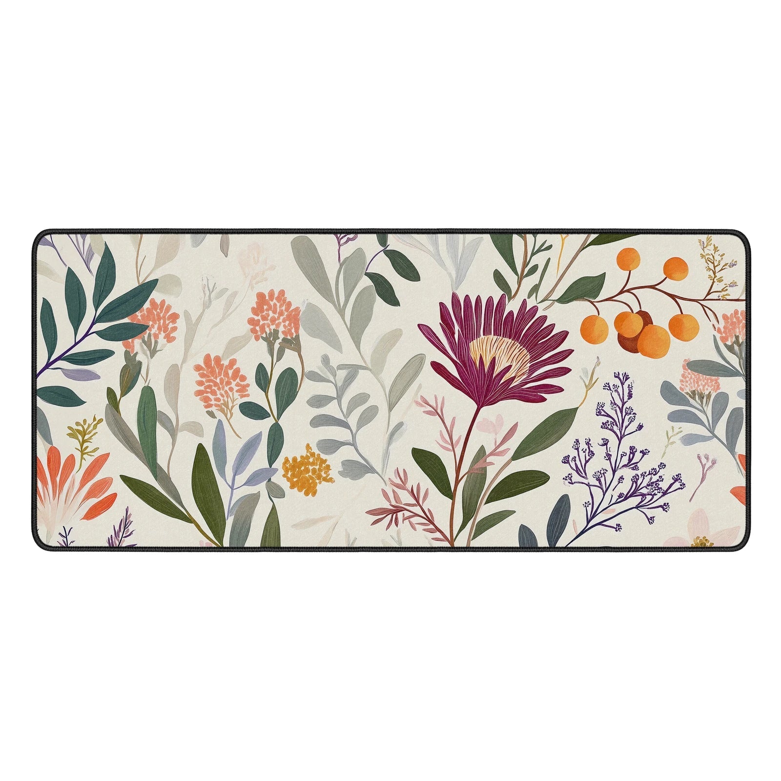 Botanical Flower Desk Mat - Custom Mouse Pad