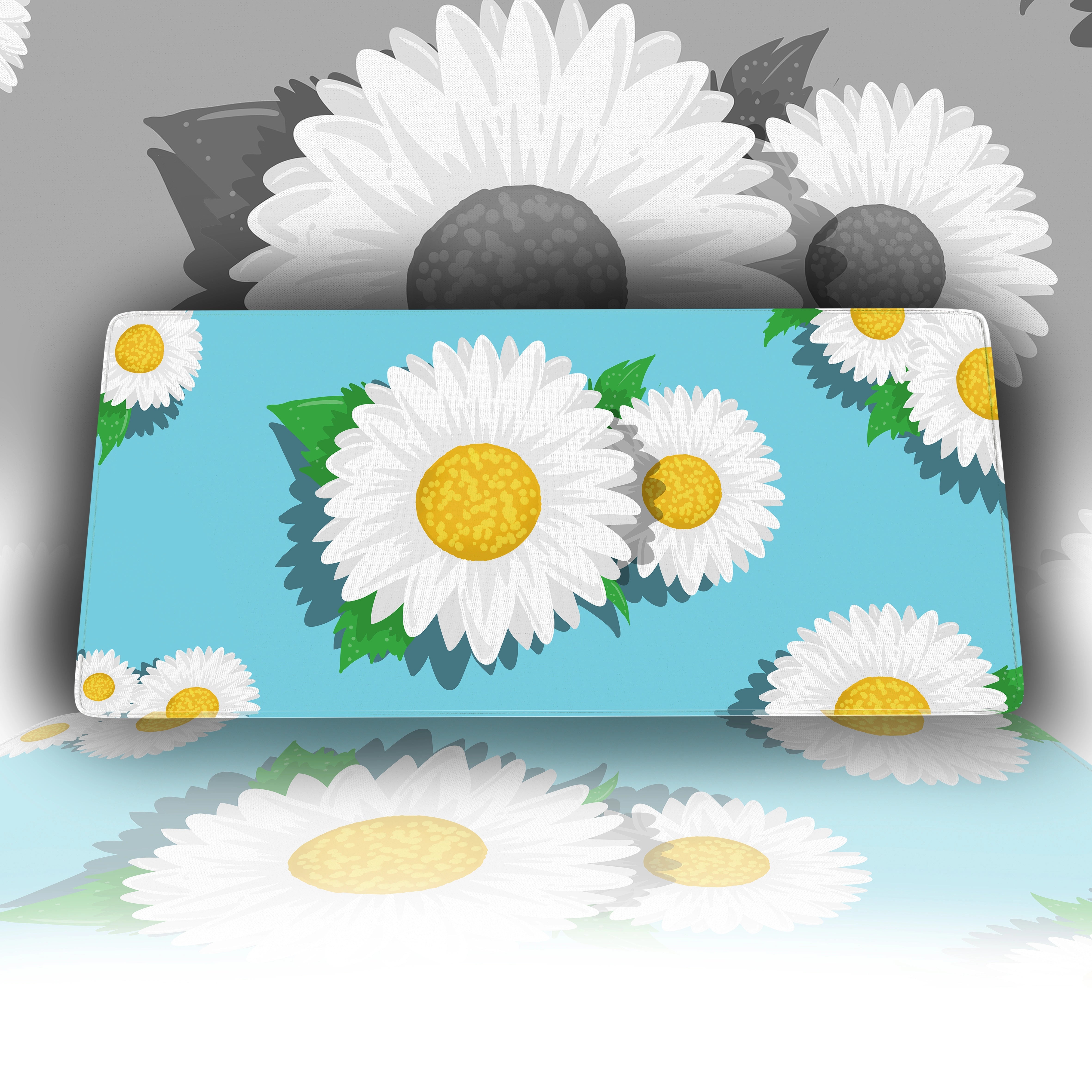 Daisy Flower Desk Mat - Custom Mouse Pad