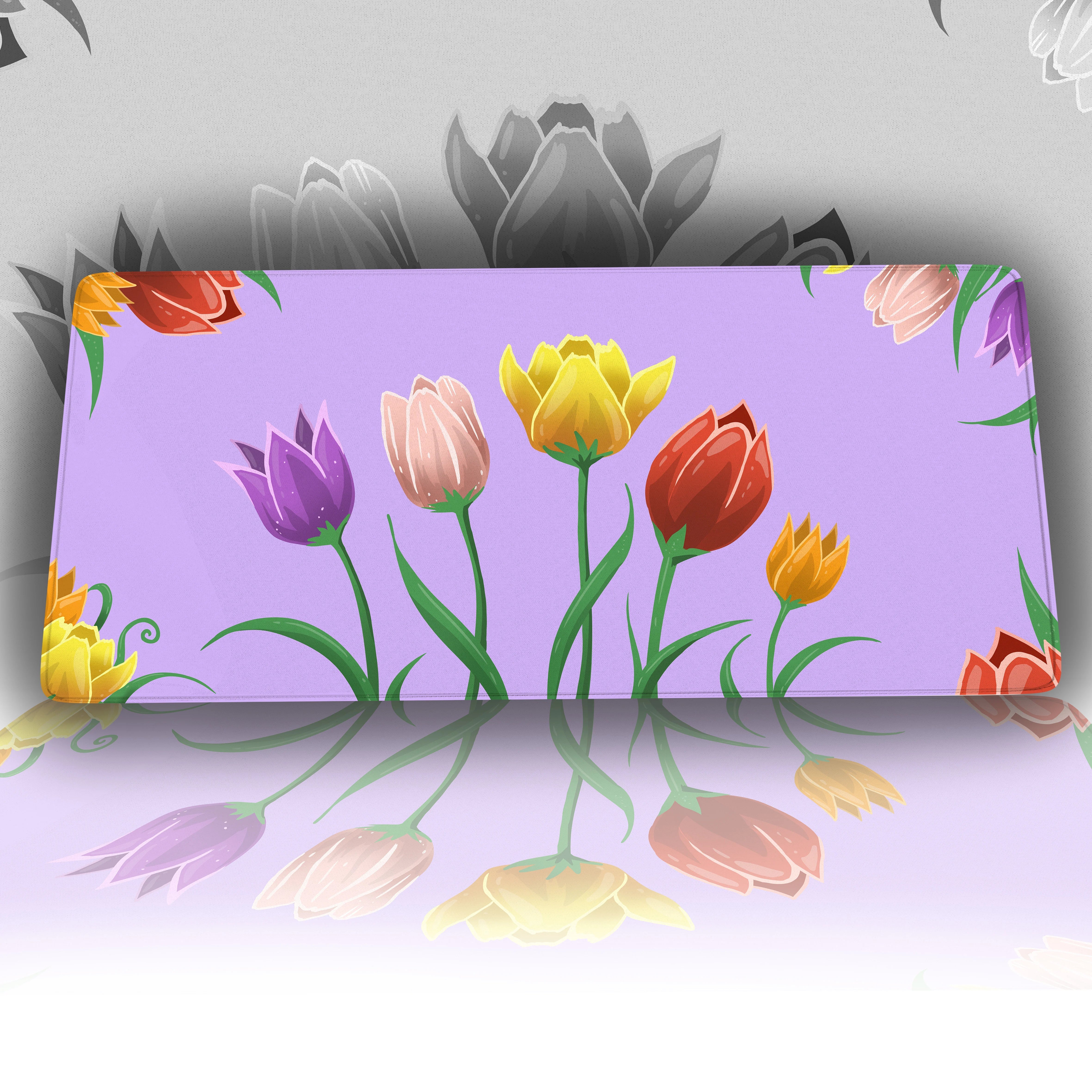 Tulip Flower Desk Mat - Custom Mouse Pad